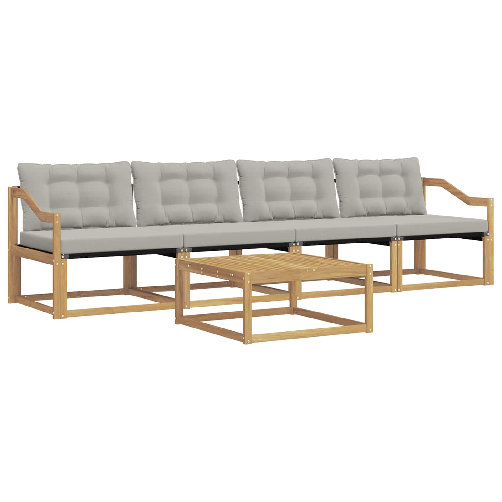Outdoor-Sofagarnitur 5 pcs Weiß und Hellgrau 79 x 79 x 37 cm