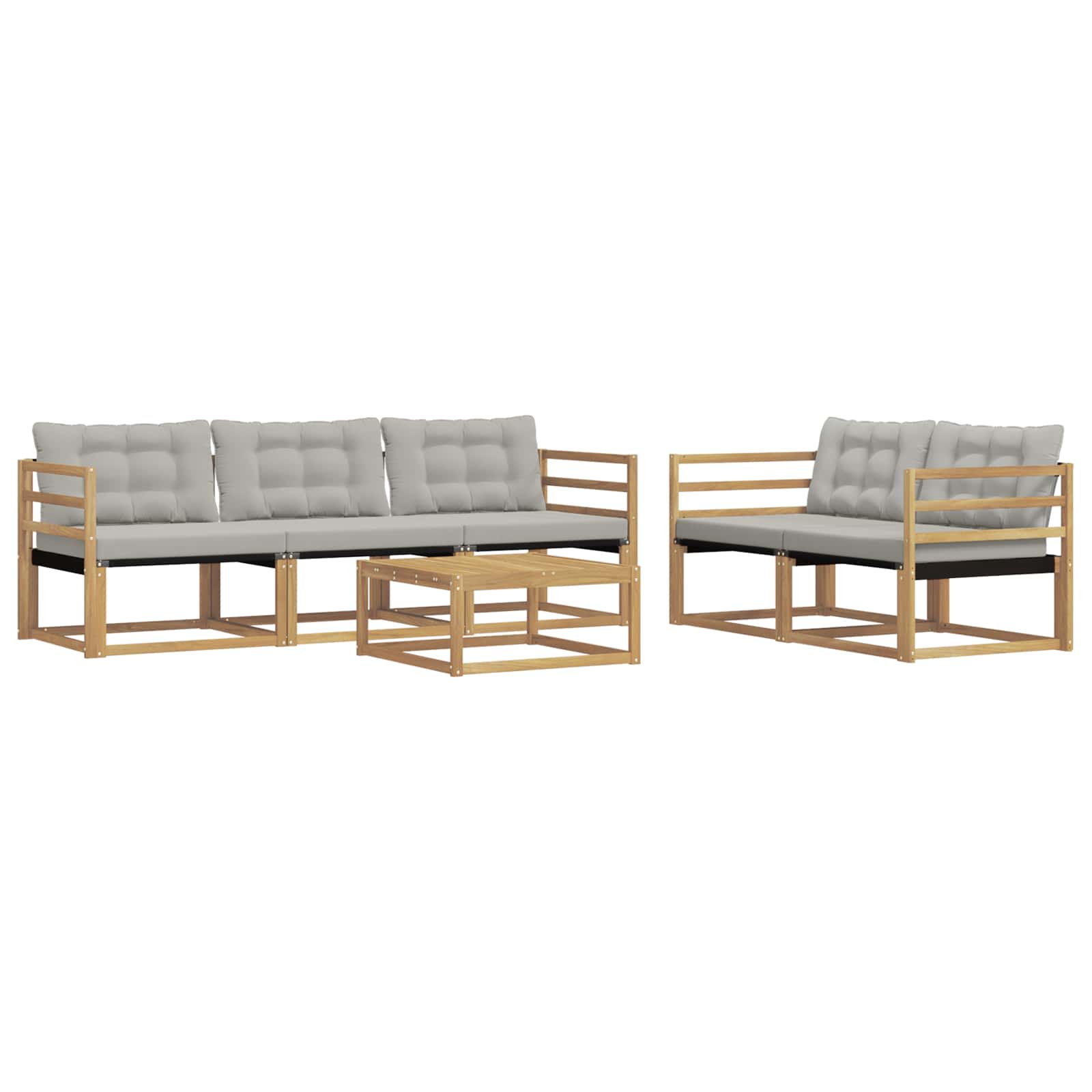 Outdoor-Sofagarnitur 6 pcs Weiß und Hellgrau 79 x 79 x 37 cm