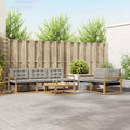Outdoor-Sofagarnitur 6 pcs Weiß und Hellgrau 79 x 79 x 37 cm