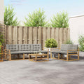 Outdoor-Sofagarnitur 6 pcs Weiß und Hellgrau 79 x 79 x 37 cm