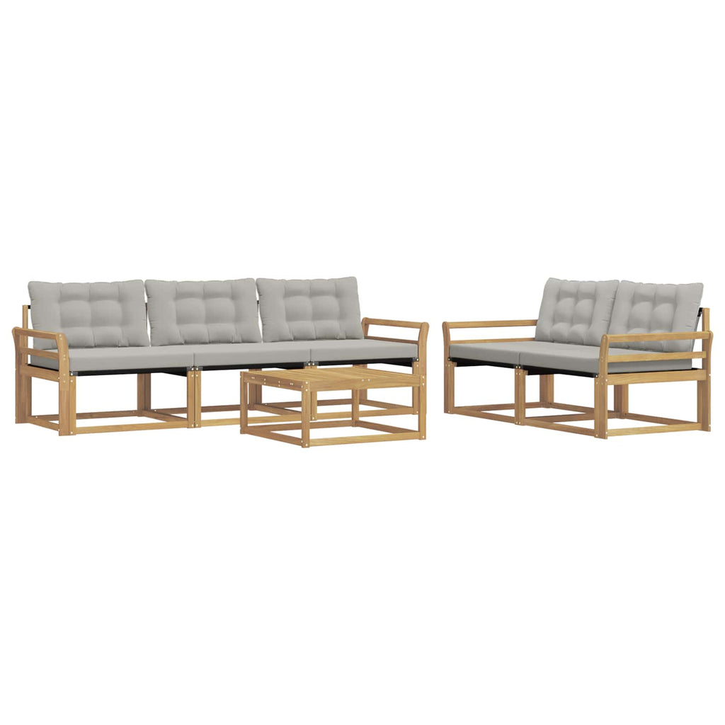 Outdoor-Sofagarnitur 6 pcs Weiß und Hellgrau 79 x 79 x 37 cm