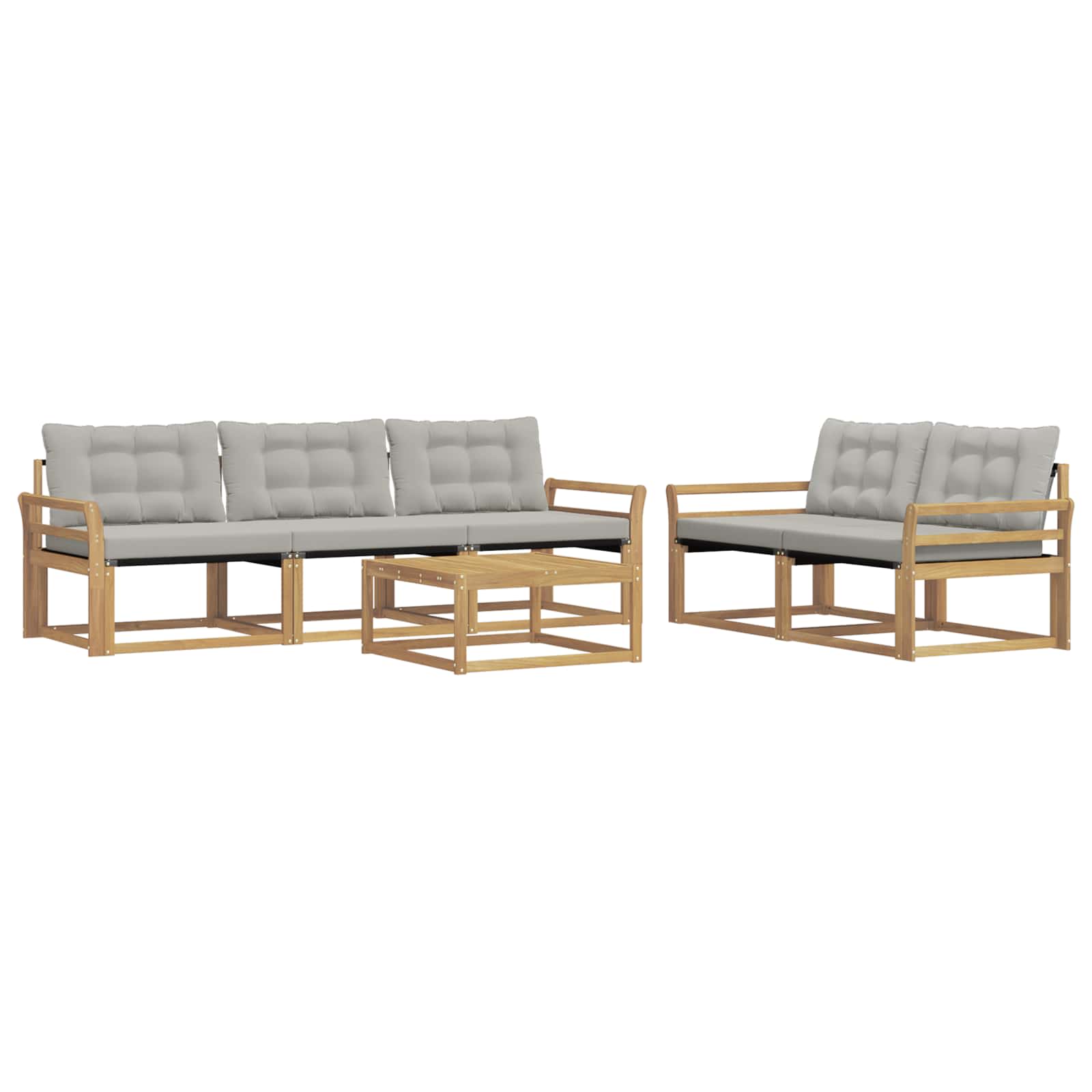 Outdoor-Sofagarnitur 6 pcs Weiß und Hellgrau 79 x 79 x 37 cm