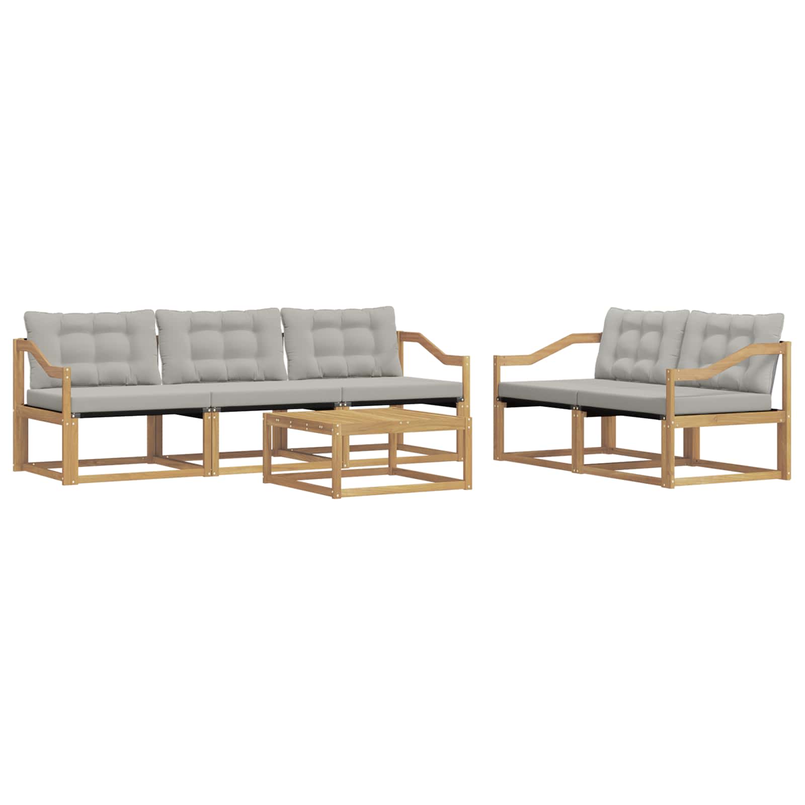 Outdoor-Sofagarnitur 6 pcs Weiß und Hellgrau 79 x 79 x 37 cm
