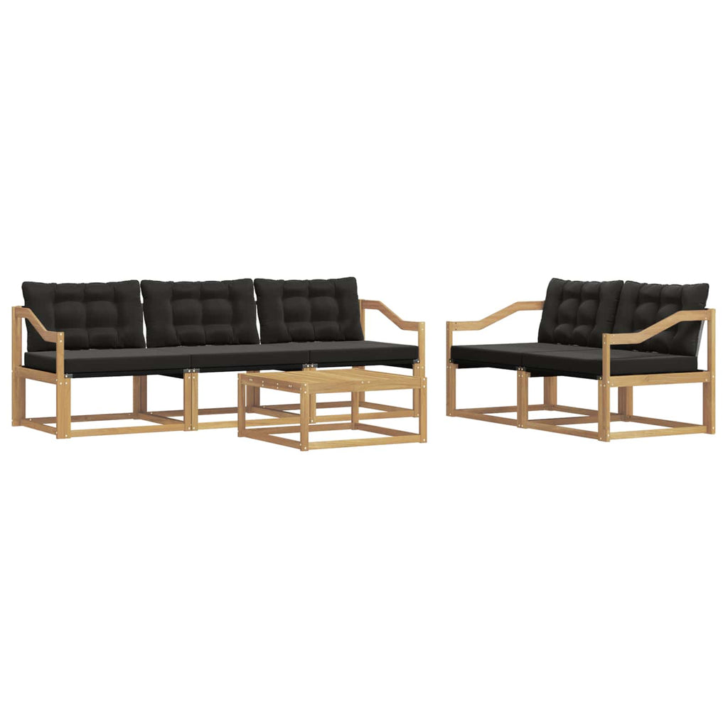 Outdoor-Sofagarnitur 6 pcs Weiß und Schwarz 79 x 79 x 37 cm