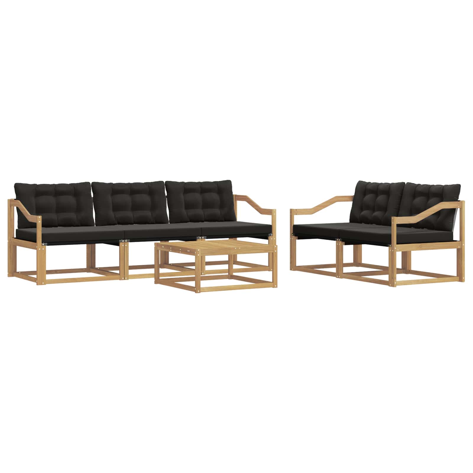Outdoor-Sofagarnitur 6 pcs Weiß und Schwarz 79 x 79 x 37 cm