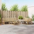 Outdoor-Sofagarnitur 6 pcs Weiß und Beige 79 x 79 x 37 cm
