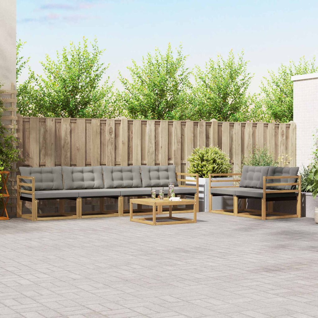 Outdoor-Sofagarnitur 7 pcs Weiß und Hellgrau 79 x 79 x 37 cm