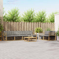 Outdoor-Sofagarnitur 7 pcs Weiß und Hellgrau 79 x 79 x 37 cm