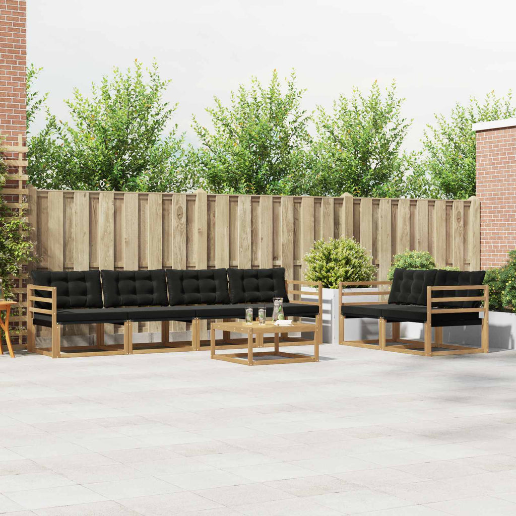 Outdoor-Sofagarnitur 7 pcs Weiß und Schwarz 79 x 79 x 37 cm