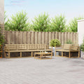 Outdoor-Sofagarnitur 7 pcs Weiß und Beige 79 x 79 x 37 cm