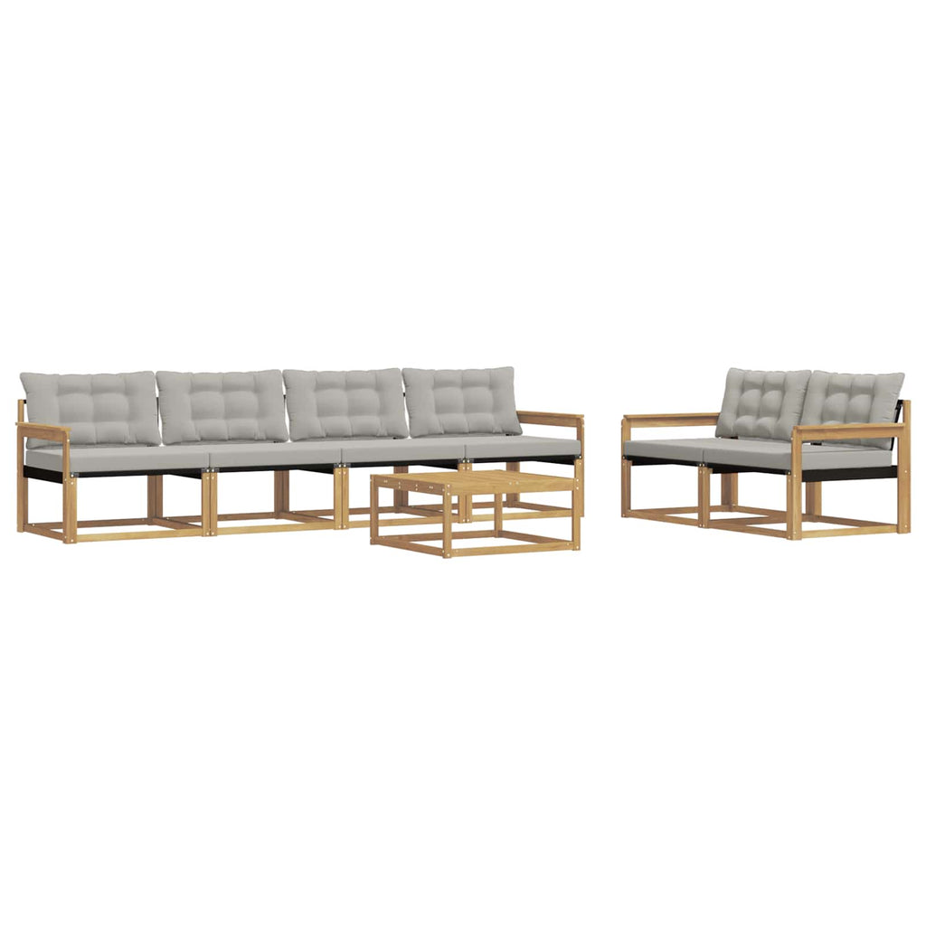 Outdoor-Sofagarnitur 7 pcs Weiß und Hellgrau 79 x 79 x 37 cm