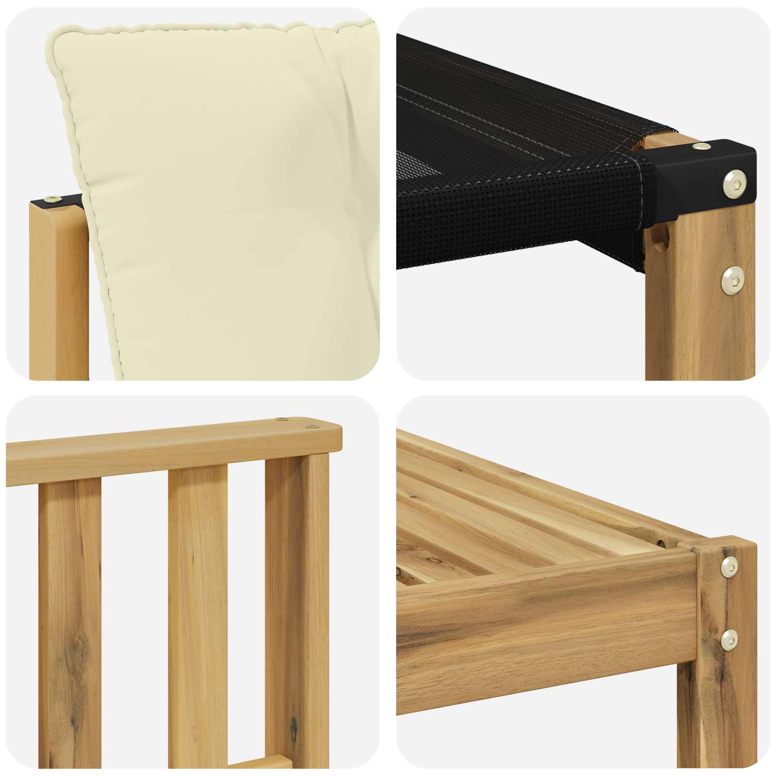 Outdoor-Sofagarnitur 7 pcs Weiß und Creme 79 x 79 x 37 cm
