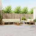 Outdoor-Sofagarnitur 7 pcs Weiß und Creme 79 x 79 x 37 cm