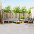Outdoor-Sofagarnitur 7 pcs Weiß und Hellgrau 79 x 79 x 37 cm