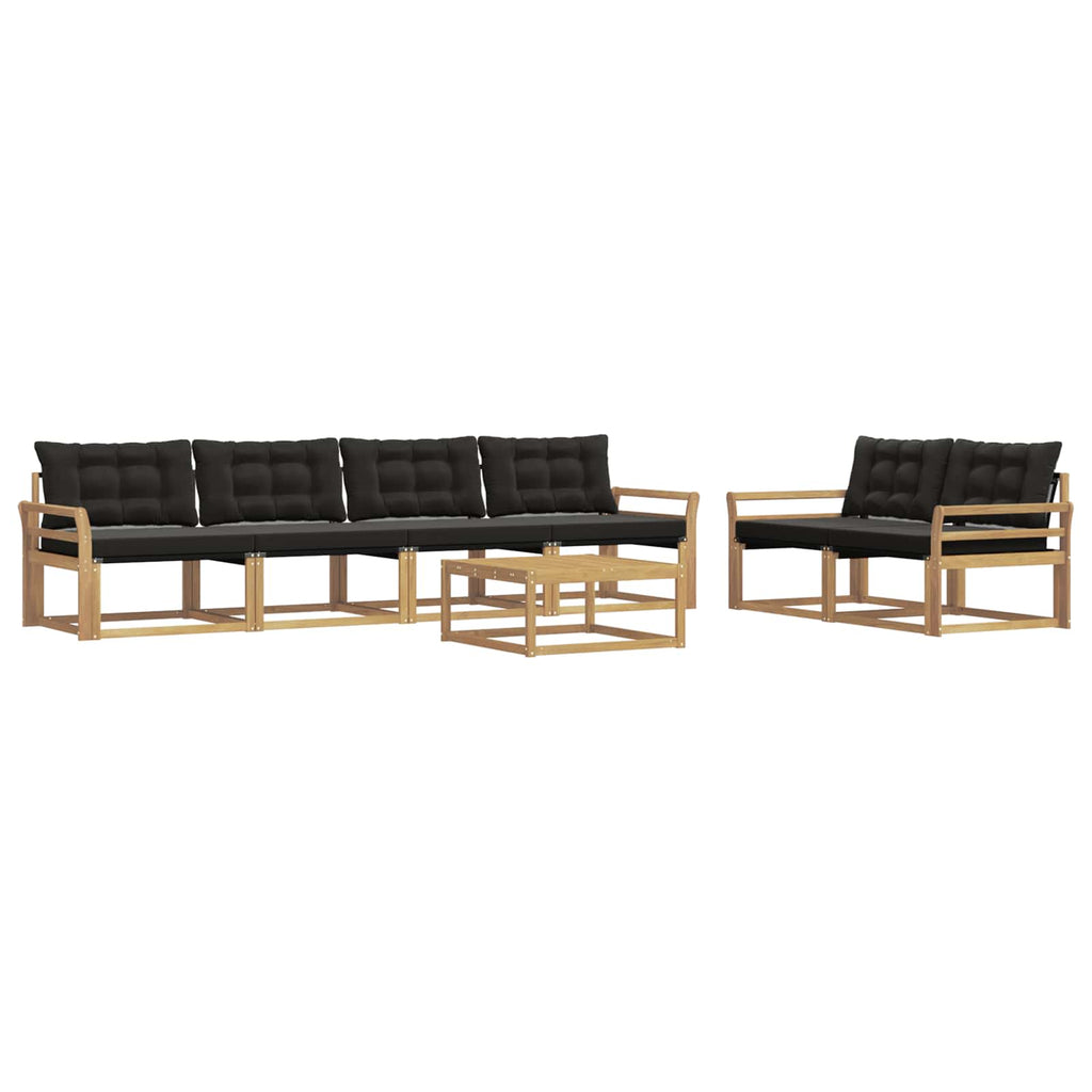 Outdoor-Sofagarnitur 7 pcs Weiß und Schwarz 79 x 79 x 37 cm