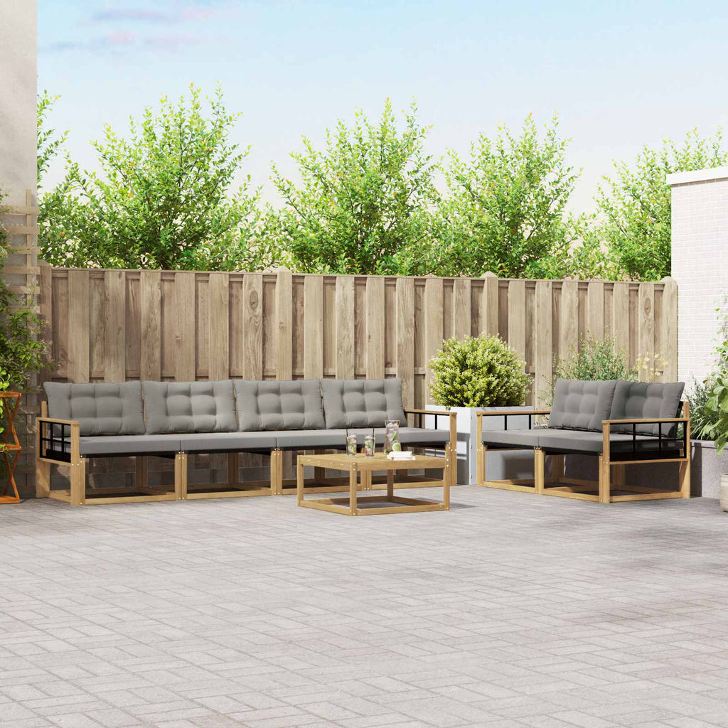 Outdoor-Sofagarnitur 7 pcs Weiß und Hellgrau 79 x 79 x 37 cm