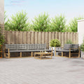 Outdoor-Sofagarnitur 7 pcs Weiß und Hellgrau 79 x 79 x 37 cm