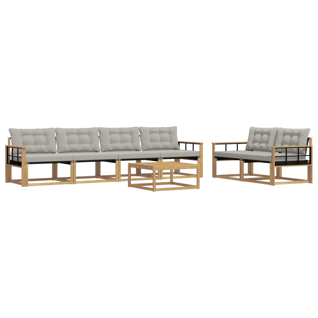Outdoor-Sofagarnitur 7 pcs Weiß und Hellgrau 79 x 79 x 37 cm