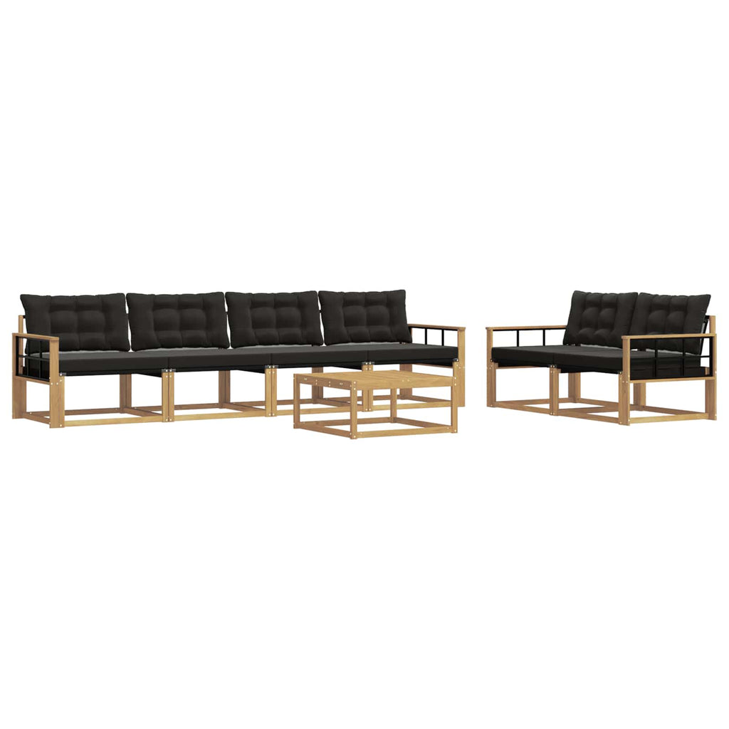 Outdoor-Sofagarnitur 7 pcs Weiß und Schwarz 79 x 79 x 37 cm