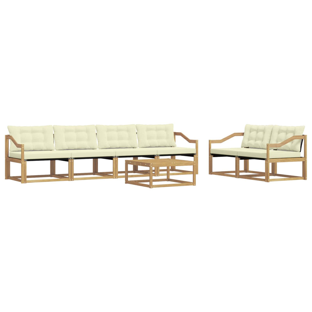 Outdoor-Sofagarnitur 7 pcs Weiß und Creme 79 x 79 x 37 cm