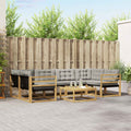Outdoor-Sofagarnitur 7 pcs Weiß und Hellgrau 79 x 79 x 37 cm