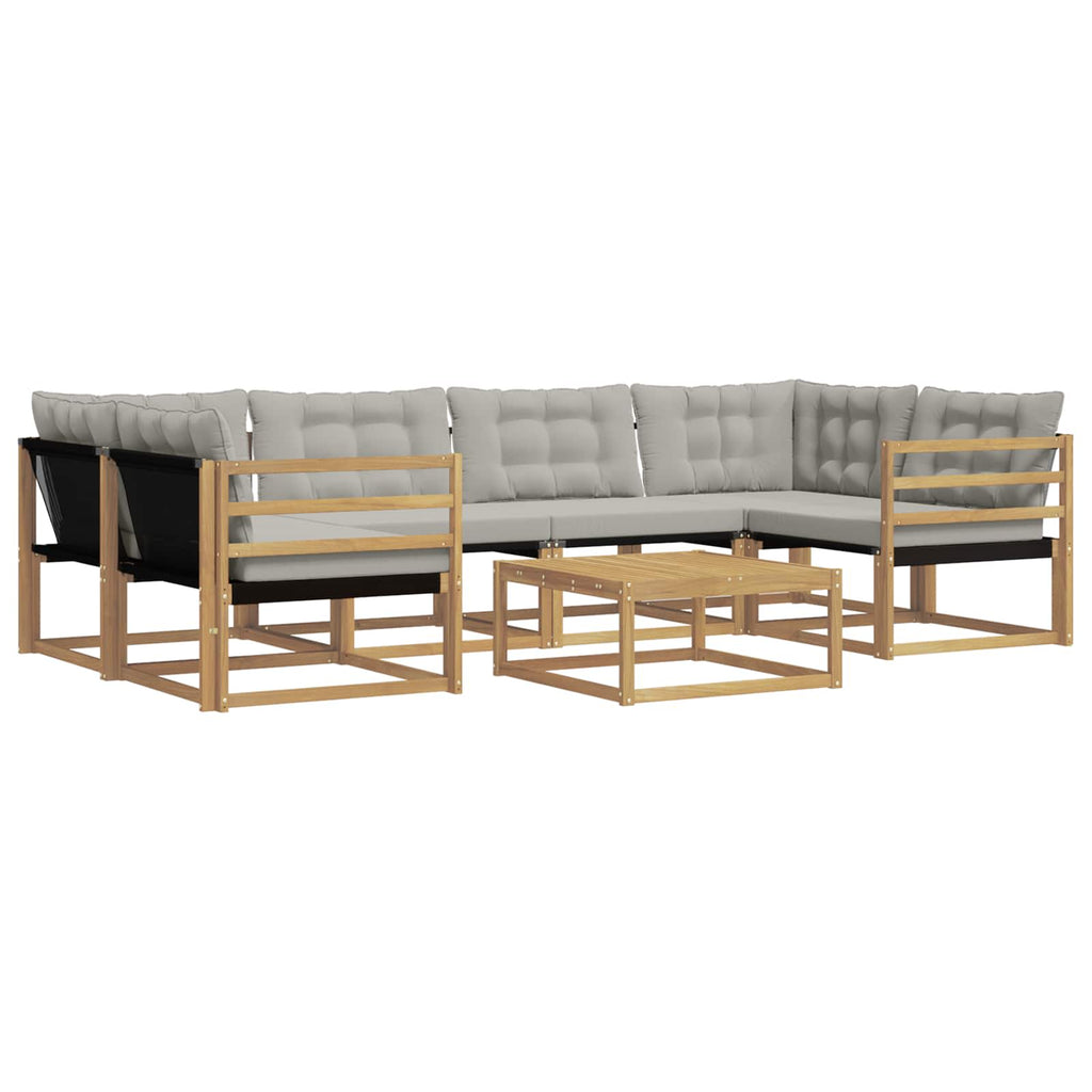 Outdoor-Sofagarnitur 7 pcs Weiß und Hellgrau 79 x 79 x 37 cm