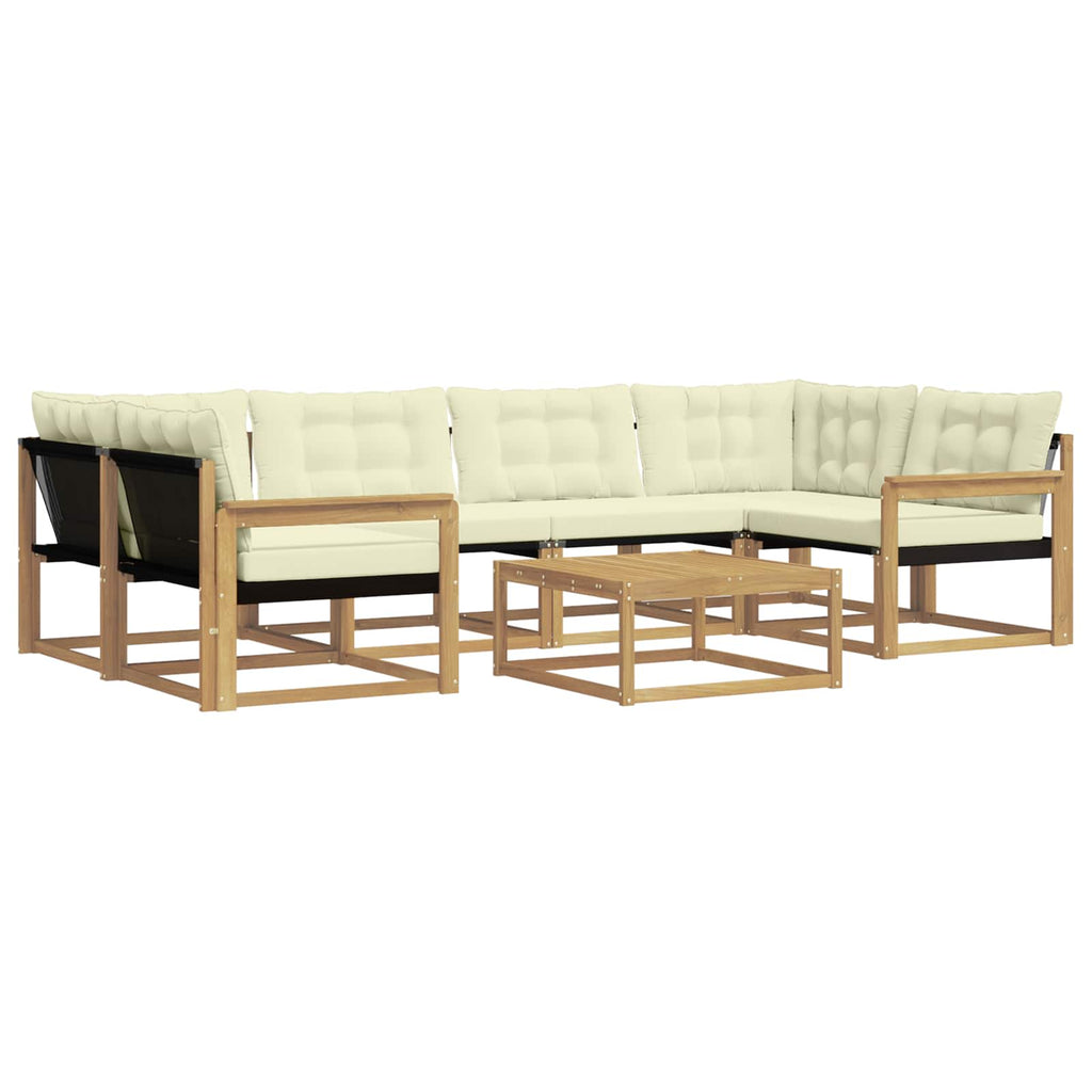 Outdoor-Sofagarnitur 7 pcs Weiß und Creme 79 x 79 x 37 cm
