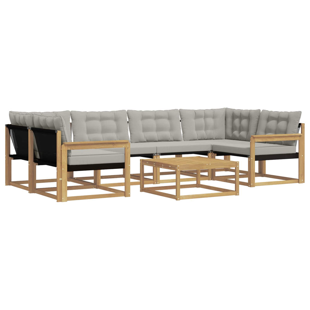 Outdoor-Sofagarnitur 7 pcs Weiß und Hellgrau 79 x 79 x 37 cm