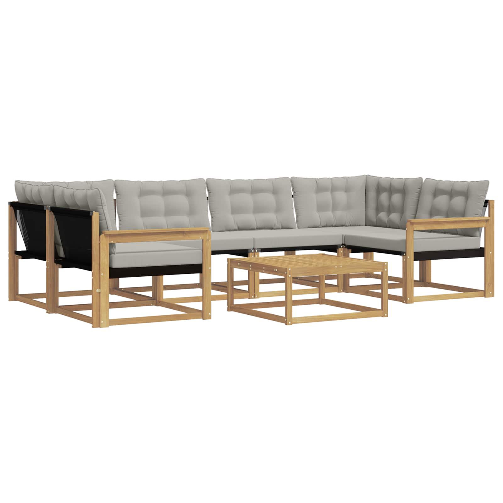Outdoor-Sofagarnitur 7 pcs Weiß und Hellgrau 79 x 79 x 37 cm