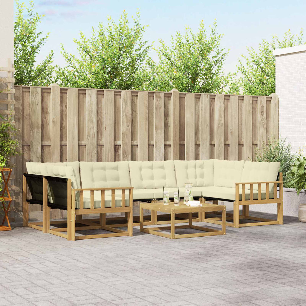 Outdoor-Sofagarnitur 7 pcs Weiß und Creme 79 x 79 x 37 cm