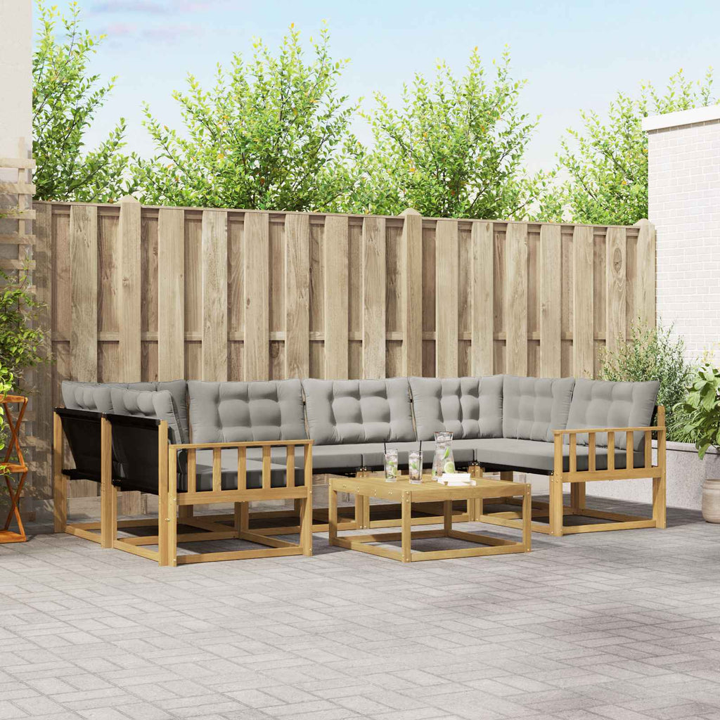 Outdoor-Sofagarnitur 7 pcs Weiß und Hellgrau 79 x 79 x 37 cm