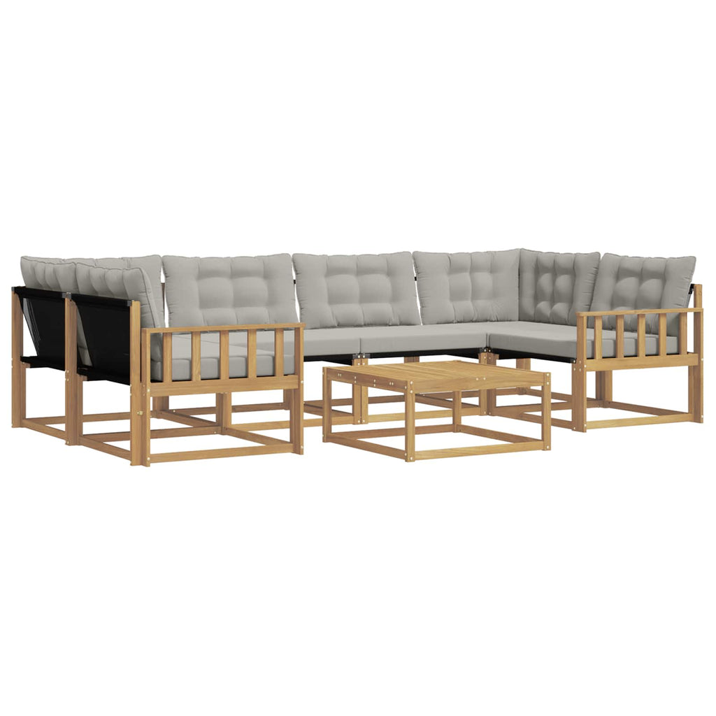 Outdoor-Sofagarnitur 7 pcs Weiß und Hellgrau 79 x 79 x 37 cm