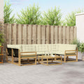 Outdoor-Sofagarnitur 7 pcs Weiß und Creme 79 x 79 x 37 cm