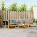 Outdoor-Sofagarnitur 7 pcs Weiß und Hellgrau 79 x 79 x 37 cm