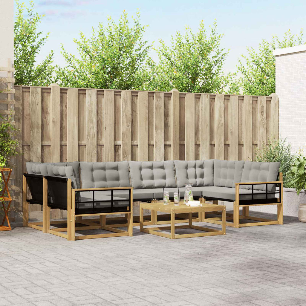 Outdoor-Sofagarnitur 7 pcs Weiß und Hellgrau 79 x 79 x 37 cm