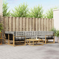 Outdoor-Sofagarnitur 7 pcs Weiß und Hellgrau 79 x 79 x 37 cm