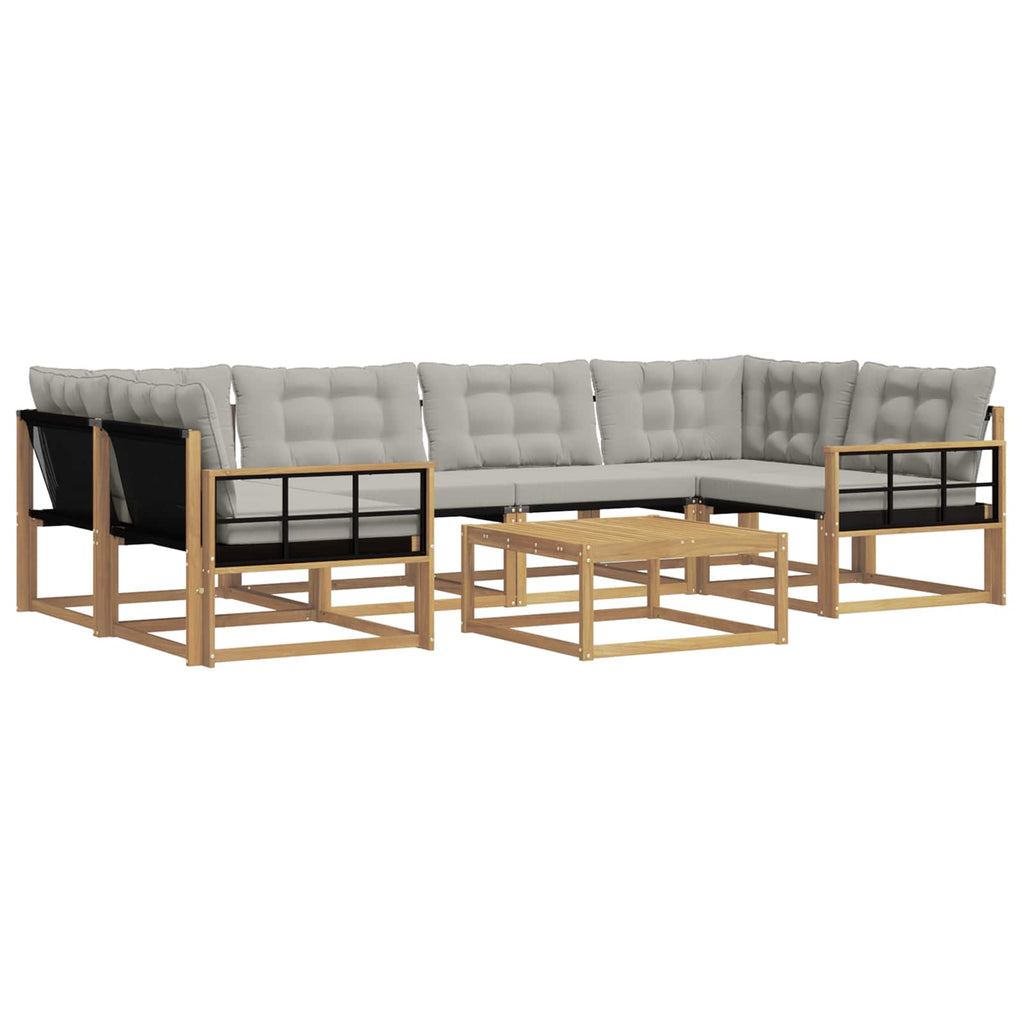 Outdoor-Sofagarnitur 7 pcs Weiß und Hellgrau 79 x 79 x 37 cm