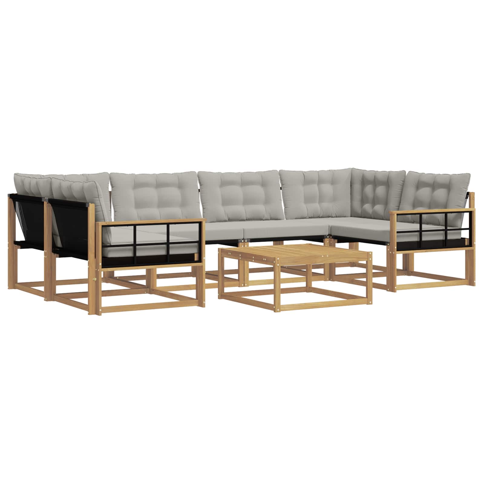 Outdoor-Sofagarnitur 7 pcs Weiß und Hellgrau 79 x 79 x 37 cm