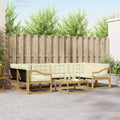 Outdoor-Sofagarnitur 7 pcs Weiß und Creme 79 x 79 x 37 cm