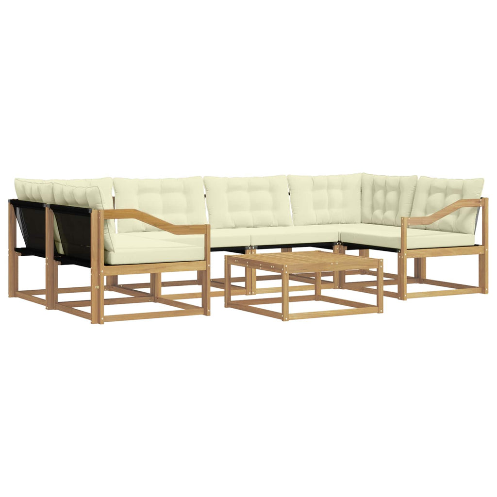 Outdoor-Sofagarnitur 7 pcs Weiß und Creme 79 x 79 x 37 cm