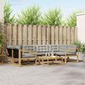Outdoor-Sofagarnitur 7 pcs Weiß und Hellgrau 79 x 79 x 37 cm