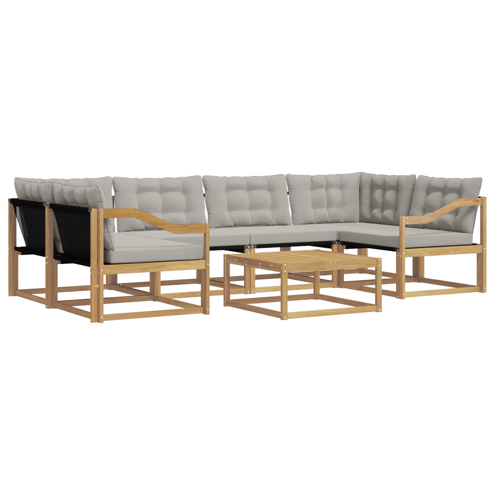 Outdoor-Sofagarnitur 7 pcs Weiß und Hellgrau 79 x 79 x 37 cm