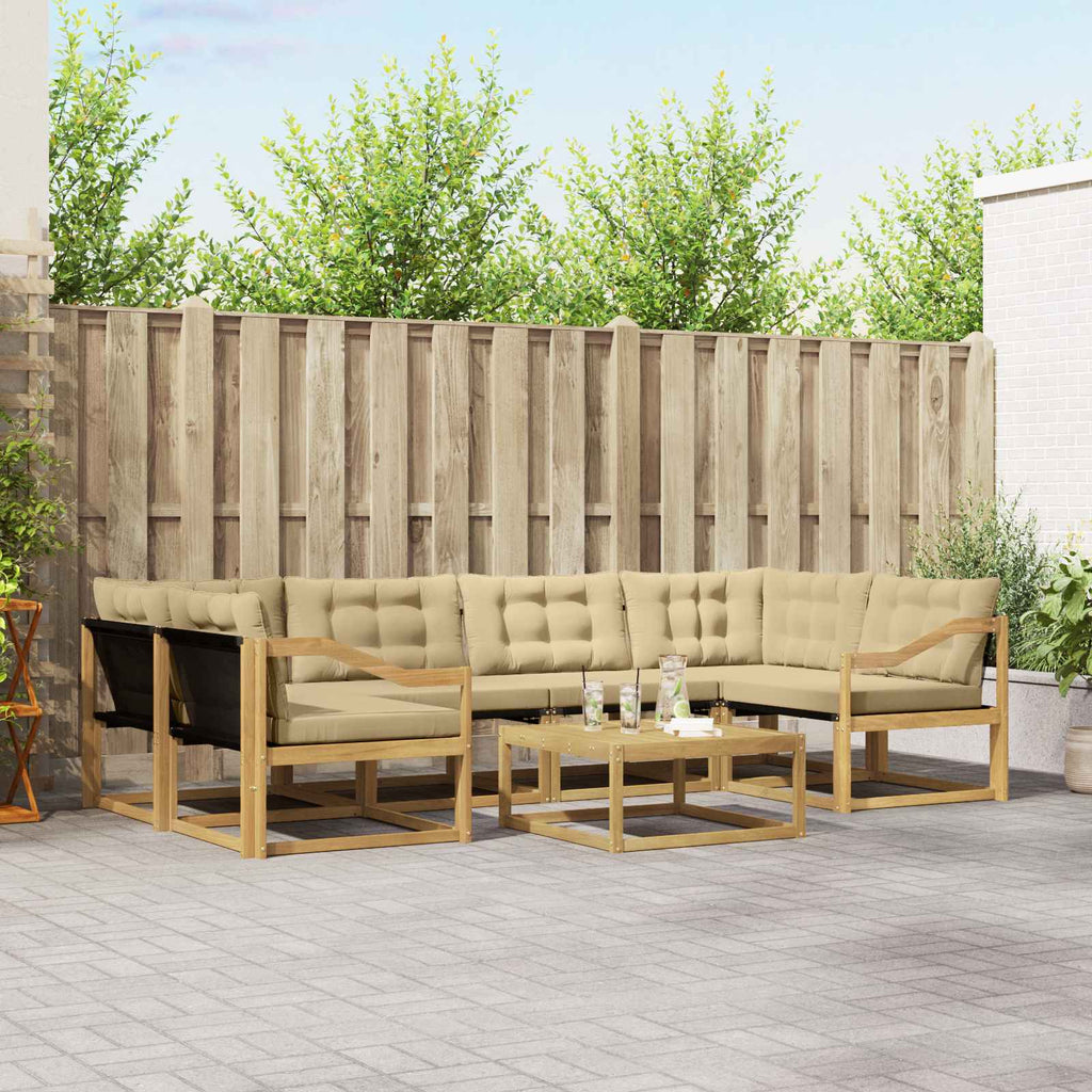 Outdoor-Sofagarnitur 7 pcs Weiß und Beige 79 x 79 x 37 cm