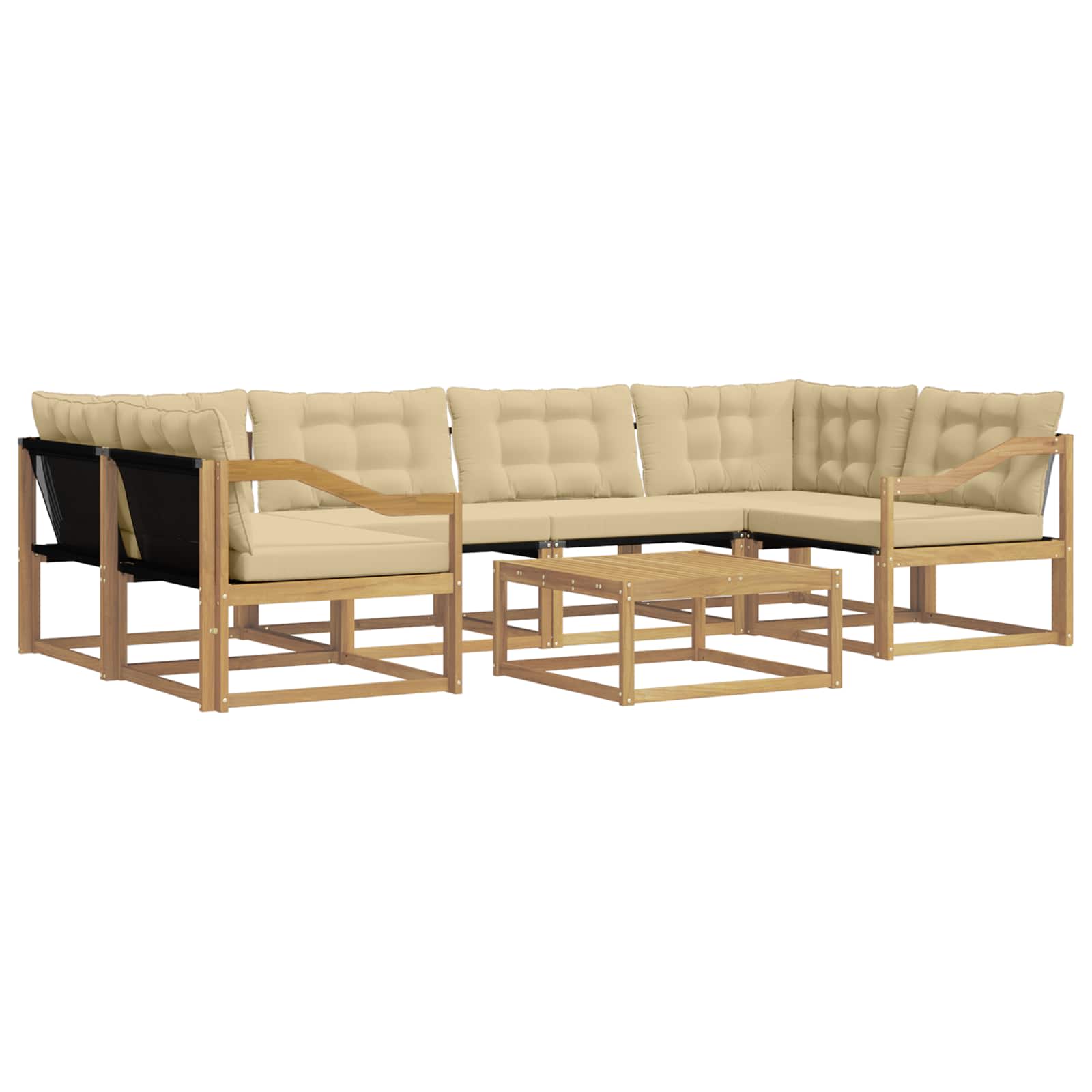 Outdoor-Sofagarnitur 7 pcs Weiß und Beige 79 x 79 x 37 cm