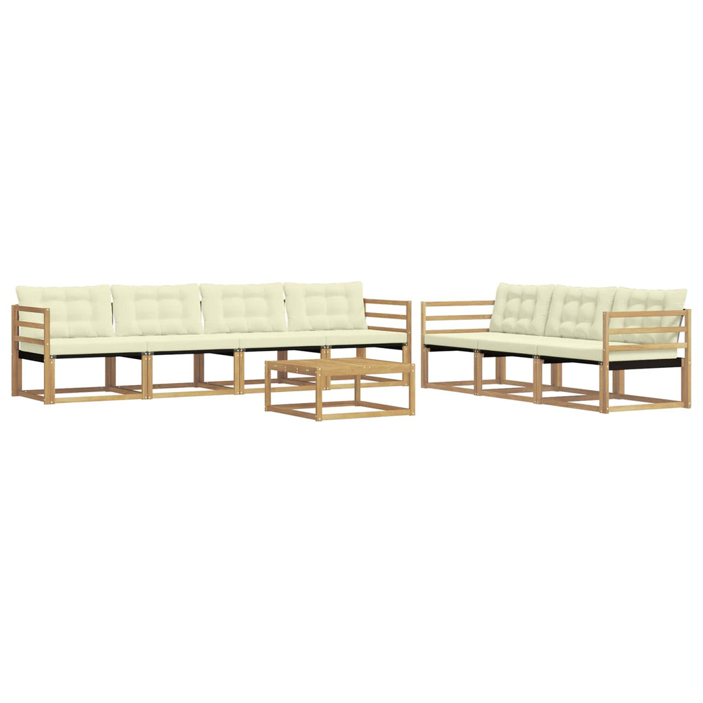 Outdoor-Sofagarnitur 8 pcs Weiß und Creme