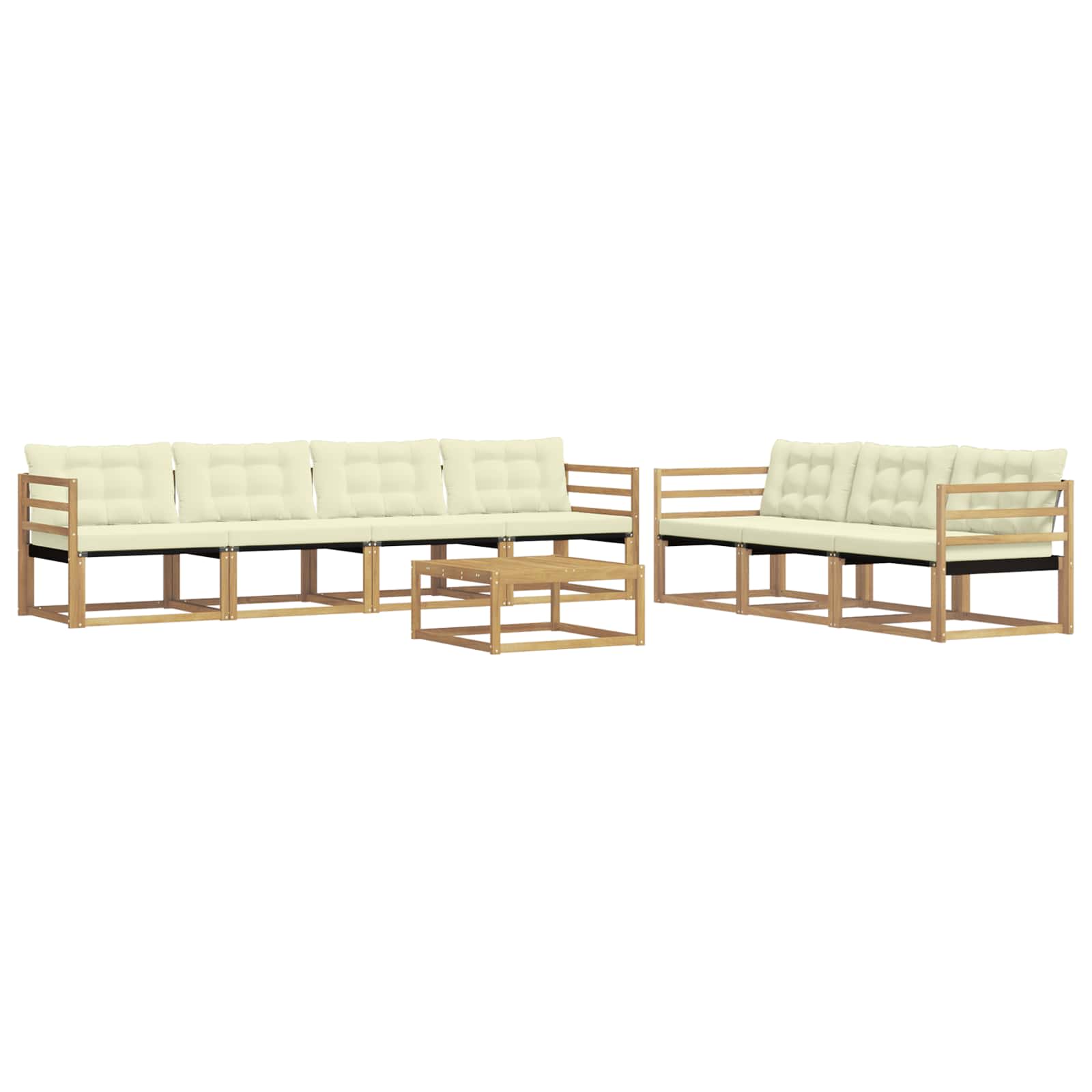 Outdoor-Sofagarnitur 8 pcs Weiß und Creme