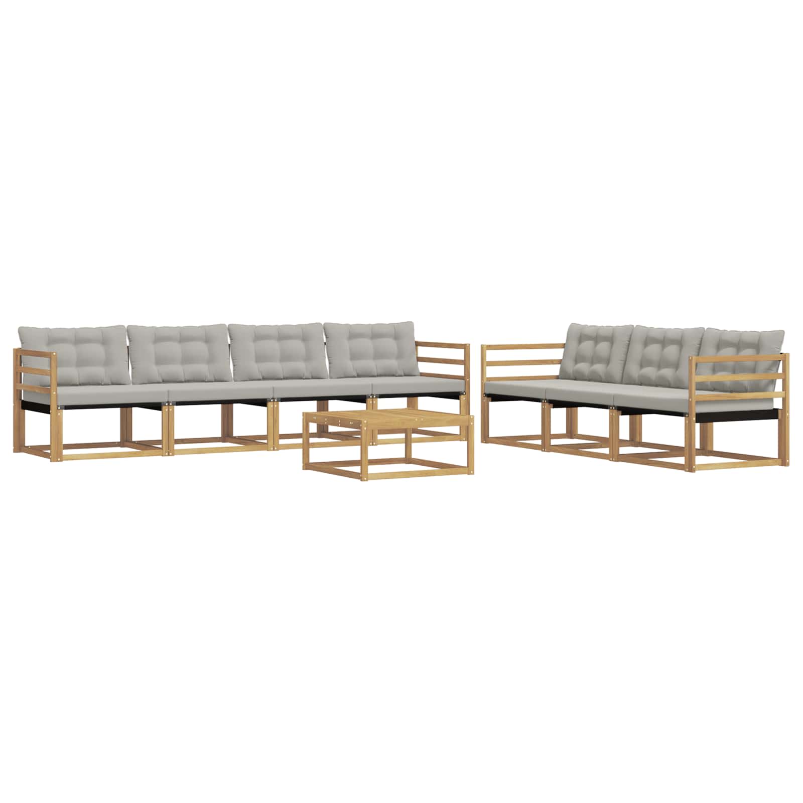 Outdoor-Sofagarnitur 8 pcs Weiß und Hellgrau