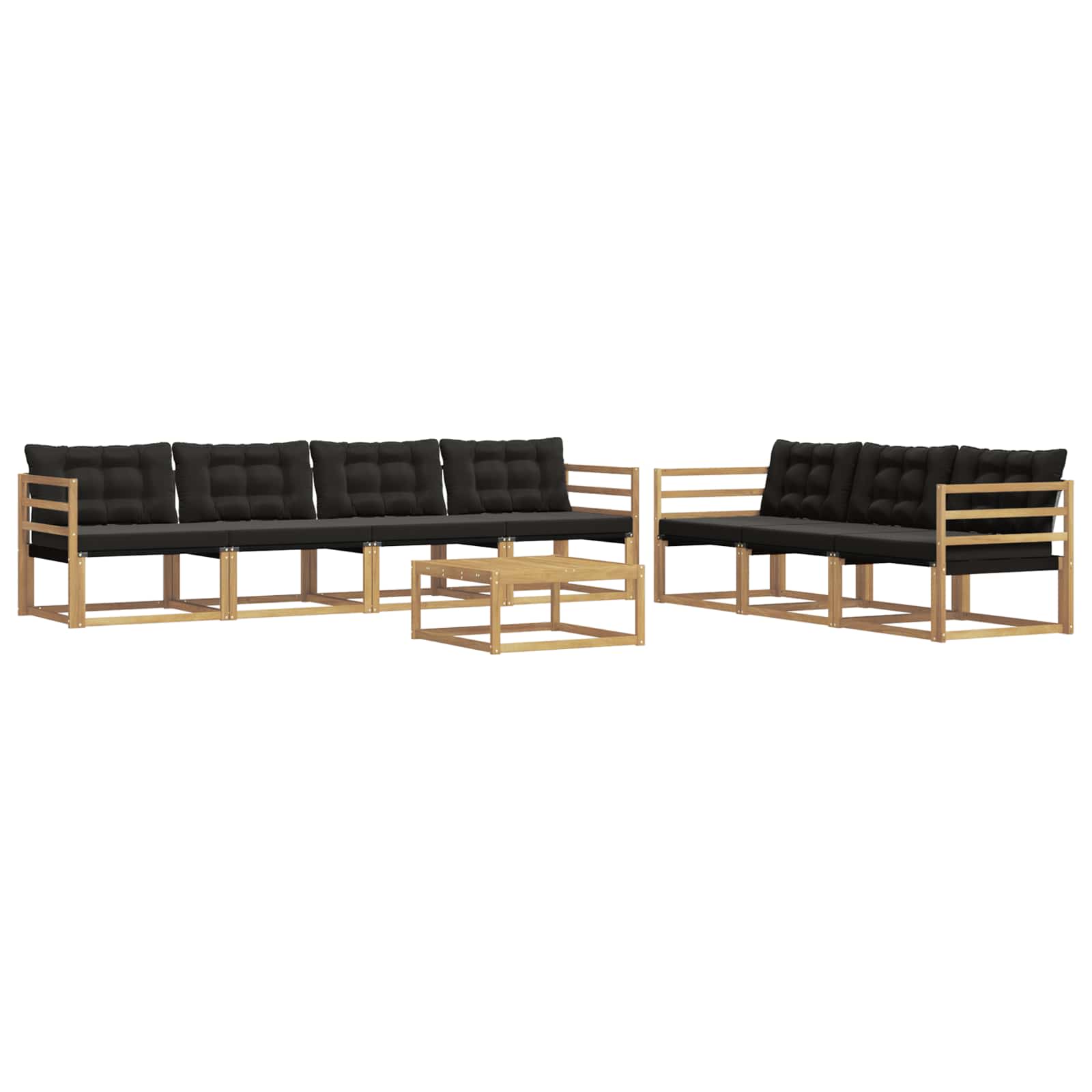 Outdoor-Sofagarnitur 8 pcs Weiß und Schwarz