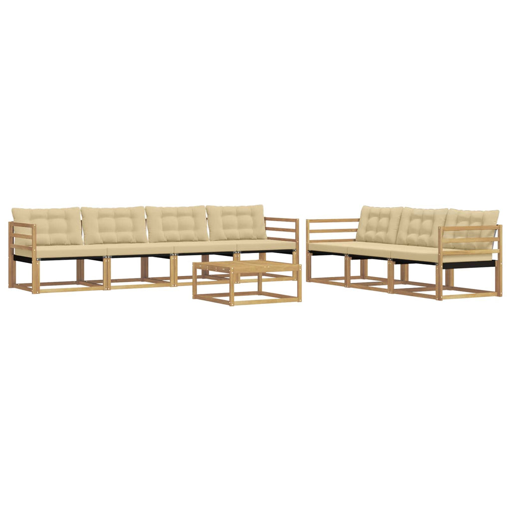 Outdoor-Sofagarnitur 8 pcs Weiß und Beige
