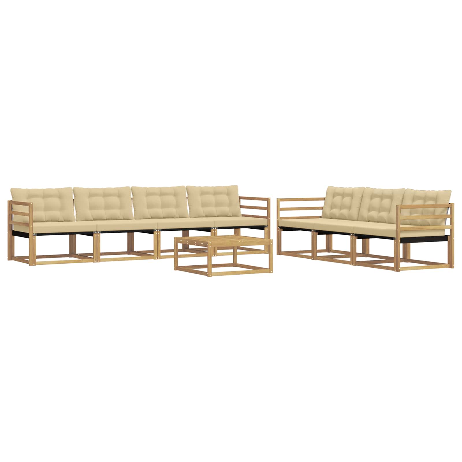Outdoor-Sofagarnitur 8 pcs Weiß und Beige